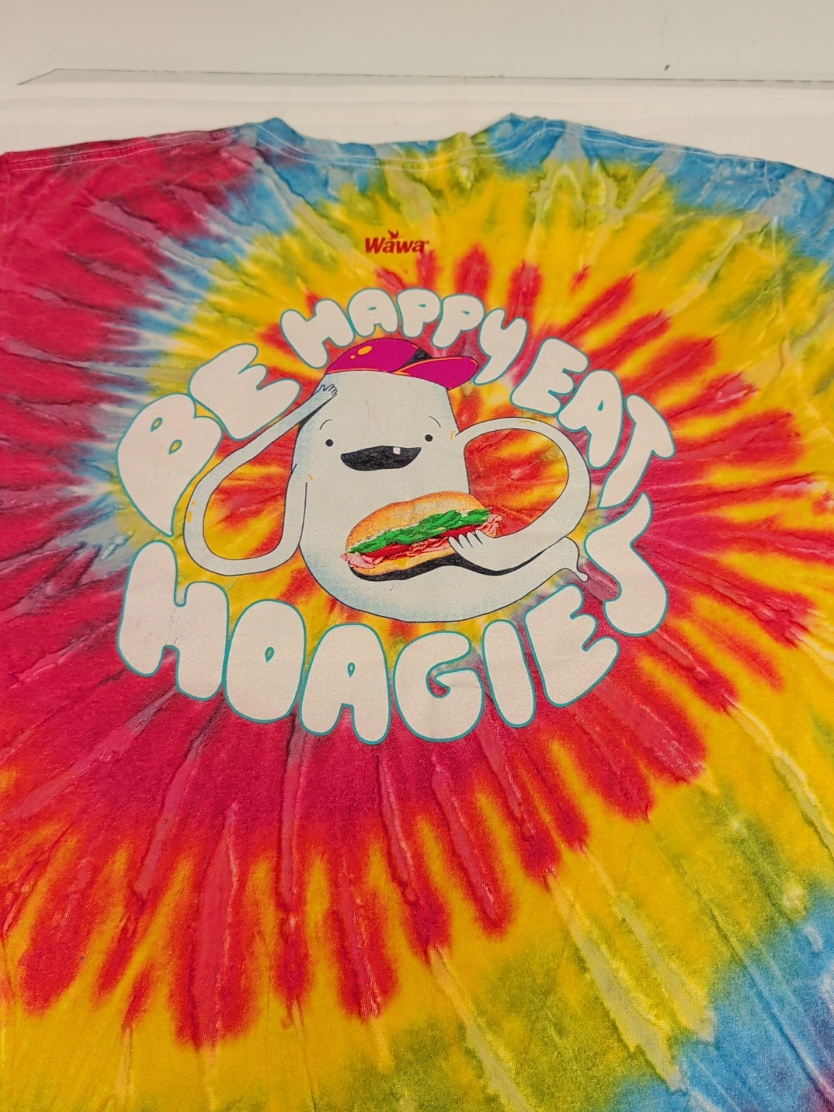 Wawa Hoagiefest XL Tie Dye Tee Short Sleeve T-Shirt Be Happy Eat Hoagies Fire 🔥
