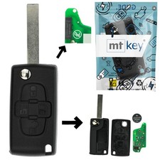 Auto Klapp Funk Schl&uuml;ssel 4 Tasten ID46 434MHZ HU83 f&uuml;r Peugeot 807 05-14