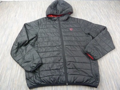 Unsung Hero Jacket Mens XXL Black Hooded Quilted Puffer Lightweight Hiking