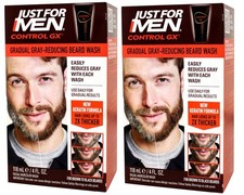 Just for Men Control GX Grey Reducing Beard Wash with Keratin, 4 Fl Oz - 2 Pack