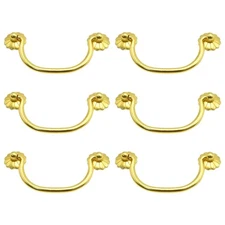 Traditional Bail Cabinet Pulls 6 PCS 3.54-Inch Center Antique Brass