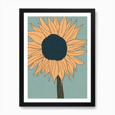 Sonnenblume 1 Kunstdruck gerahmt Wandbild Poster Leinwanddruck Bild