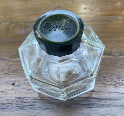 OMAS old container Bottle Glass for fountain pen ink ,Made in Italy#BIC