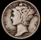 1929 P Mercury Dime circulated 90% Silver  Good G / VG