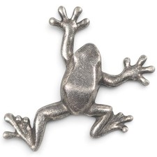 Climbing Frog Silver Tone Metal Lapel Jacket Backpack Bag Pin