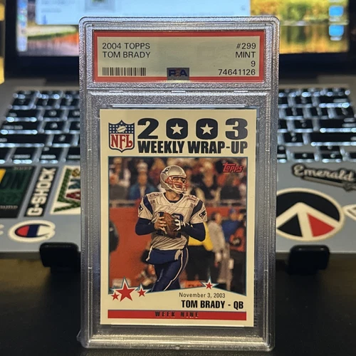 2004 Topps - 2003 Weekly Wrap-Up 1st Edition #299 Tom Brady -  PSA 9 MINT