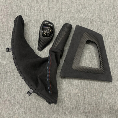 3PCS For BMW F30 F31 F34 CARBON FIBER ALCANTARA INTERIOR TRIM SHIFT COVER LHD