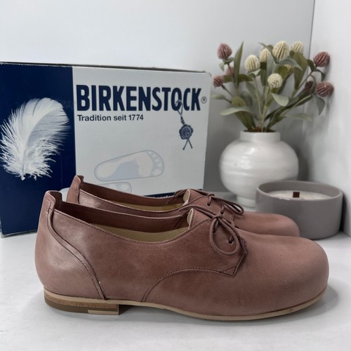 Birkenstock Perugia Cashmere Zapatos de Cuero Encerado Marrón 401481 Mujeres 10/Hombres 8 Nuevos con Etiquetas - Imagen 3 de 10