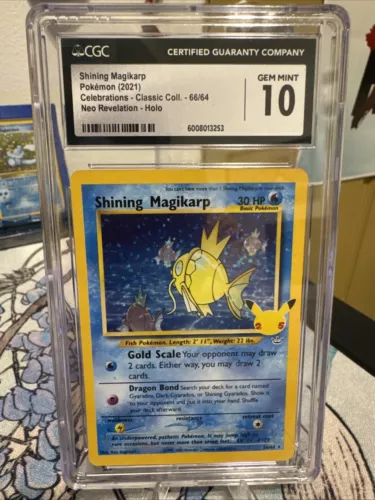 Pokemon Shining Magikarp Celebrations Classic Coll. Neo Rev. Holo #66 CGC 10