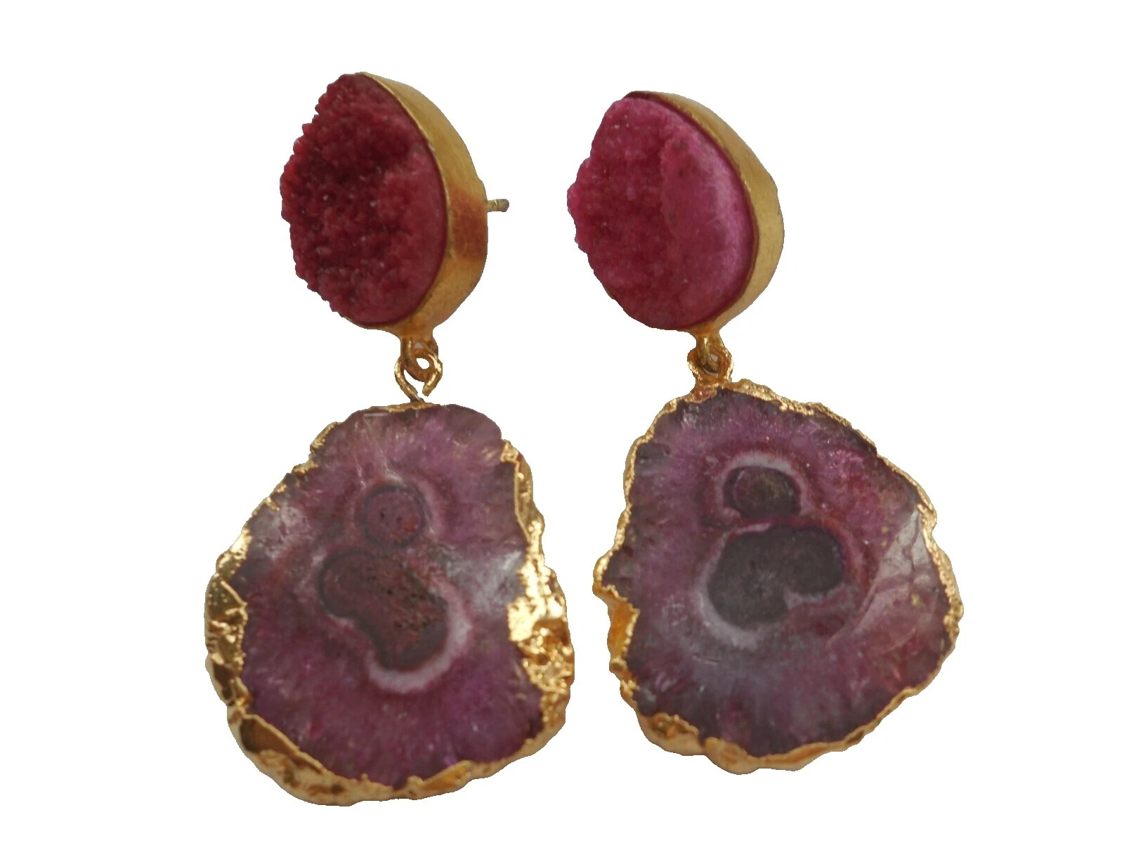 Lámpara De Cuarzo Latón Chapado Pendientes de Moda