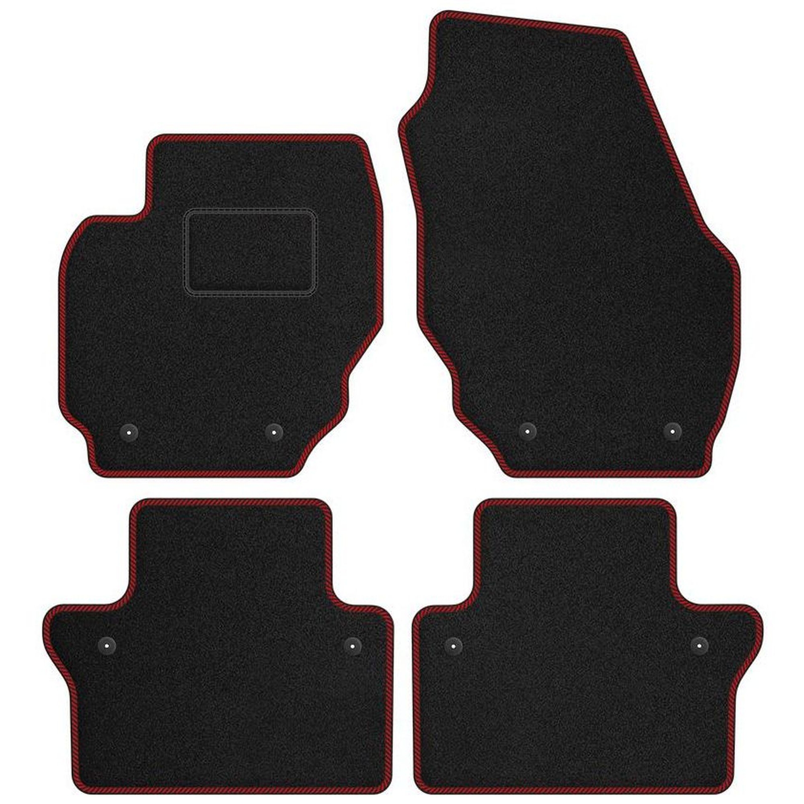 Tapis de sol velours haut de gamme finition STREAK rouge pour Volvo XC70