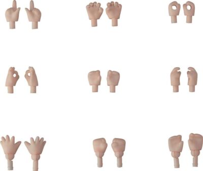 Nendoroid Doll Wrist Parts Set [Cream] - 9 Wrist Joints For Custom Poses & Accessories