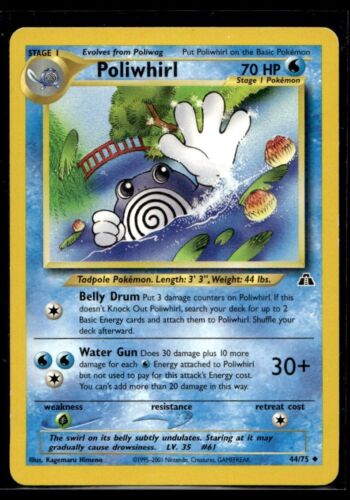 2001 Neo -  Discovery Poliwhirl Stage 1/Uncommon #44 - Picture 1 of 2