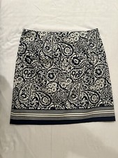 NWT/Talbots Skirt Womens Size 8 Blue Paisley Straight Knee Length /Retail 74.50