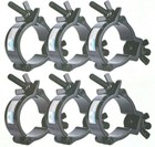 6 Pack - Heavy Duty Camera Lighting Mount, 48 - 51mm, Wing Nut Tighten, Black