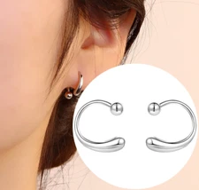 Women's Lightweight 925 Silver Plated Teardrop Screw Backs Stud Earrings J1