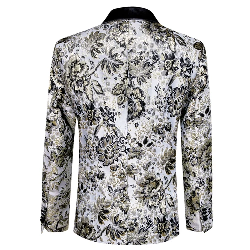 Para Hombres Floral Esmoquin Cena Chaqueta Calce Regular Chal Solapa Paisley Baile de graduación Fiesta Traje - Imagen 97 de 236