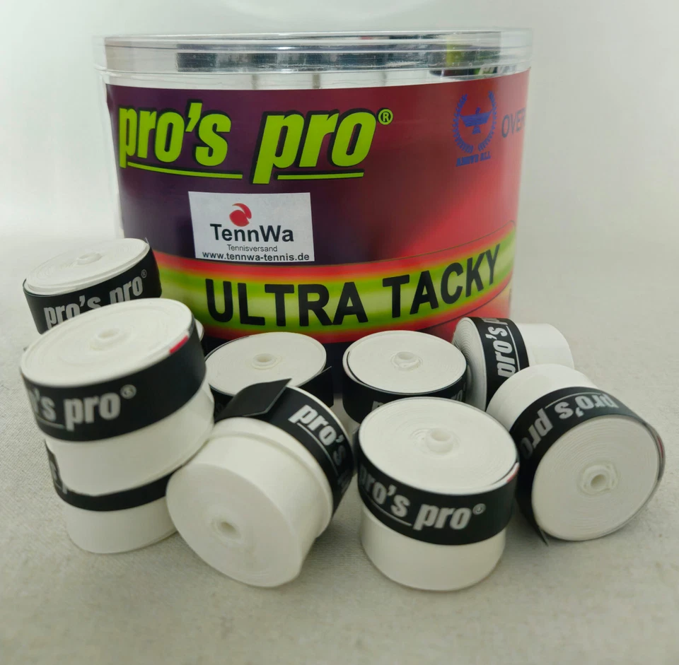 NEU: 10er Pack Pros Pro Ultra Tacky Griffband, weiß, Overgrip 0,7mm - Bild 1 von 1