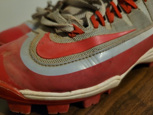 Nike BSBL Huarache Boy's Baseball Cleats Size US 5.5Y Red Gray 807124-061 - Picture 9 of 11