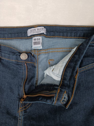 Judy Blue Relaxed Fit Blue Jeans Womens Dark Size 15/32 Made in USA - Picture 9 of 11