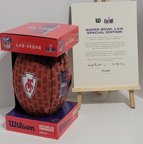 SUPER BOWL LVIII 58 LIMITED EDITION KANSAS CITY CHIEFS WILSON FOOTBALL- 250 MADE - 第 1/22 張圖片