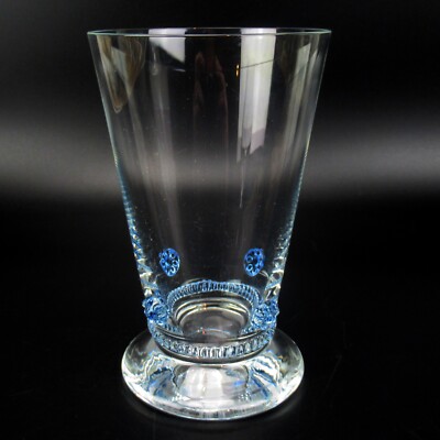 Theresienthal Becher /. Wasserglas Serie Bacchus Blaue Rosetten & Radlband 13cm