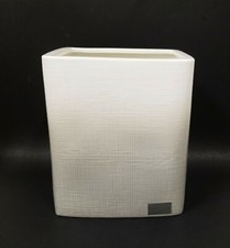 NEW ENVOGUE OMBRE GRAY TEXTURED CERAMIC RECTANGULAR TRASH CAN,WASTE BASKET
