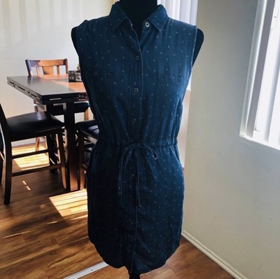 New Max Jeans Demin Button Down Dress sz M