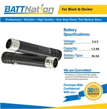 2x 3.6V 1.3Ah NiCd Battery for Black & Decker VP100, VP110, VP130, VP143