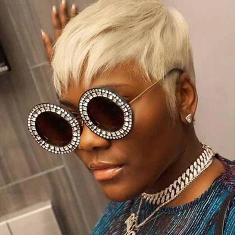 Pelucas cortas de cabello humano 100 % corte pixie rubio miel para mujer sin encaje pelucas pixie Foto 4 de 4