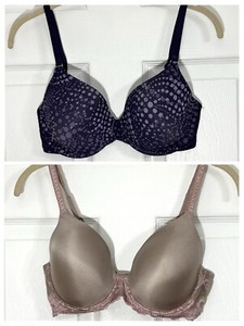 Lot of 2 Bras 34D Underwire Cabernet Y92BN307 & Wacoal 65369 Full Coverage