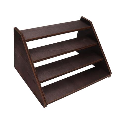 Wood Display Riser Stand 4 Tier Counter Shelf Rustic Wood Stair Shelves Earring - Picture 1 of 10