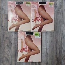 VTG Lot of 3 NEW JCPenney Control Top Super Shaper Pantyhose AVERAGE Black Gray
