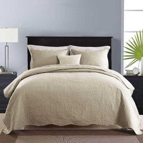 Chic Emboss Coverlet Bedspread Set Comforter Quilt Queen King Super King 8color - Picture 9 of 25
