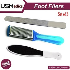 Foot File Rasp Callus Remover Diamond Deb Hard Skin 3Pcs Set Foot Filer Scrubber