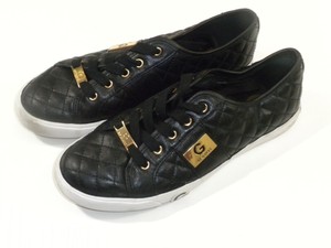 guess black leather shoes