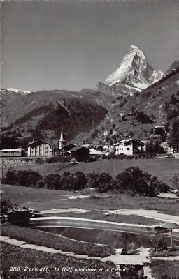 RPPC Matterhorn Zermatt Switzerland Miniature Golf Cervin Photo Postcard D22