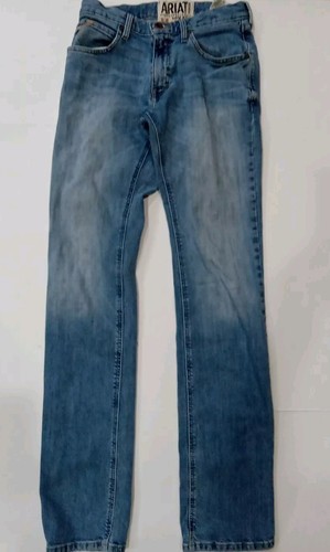 Ariat M4 Mens 30x38 Jeans Low Rise Straight Leg Blue Denim Western Cowboy Rodeo