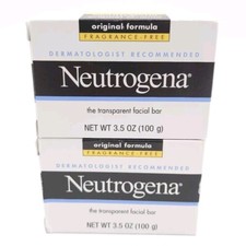 2x Neutrogena Transparent Facial Soap Bar 3.5 oz Original Formula Bundle Lot New
