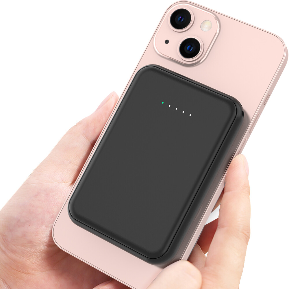 Power Bank Magnetico 5000mAh Per MagSafe | Caricabatterie Wireless Compatto Per IPhone 12-17 Pro Max, Mini, Plus, Ricarica Rapida E Sicura