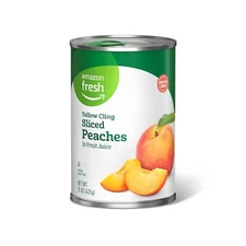 Amazon Fresh Yellow Cling Sliced Peaches in Fruit Juice 15oz (Happy Belly)