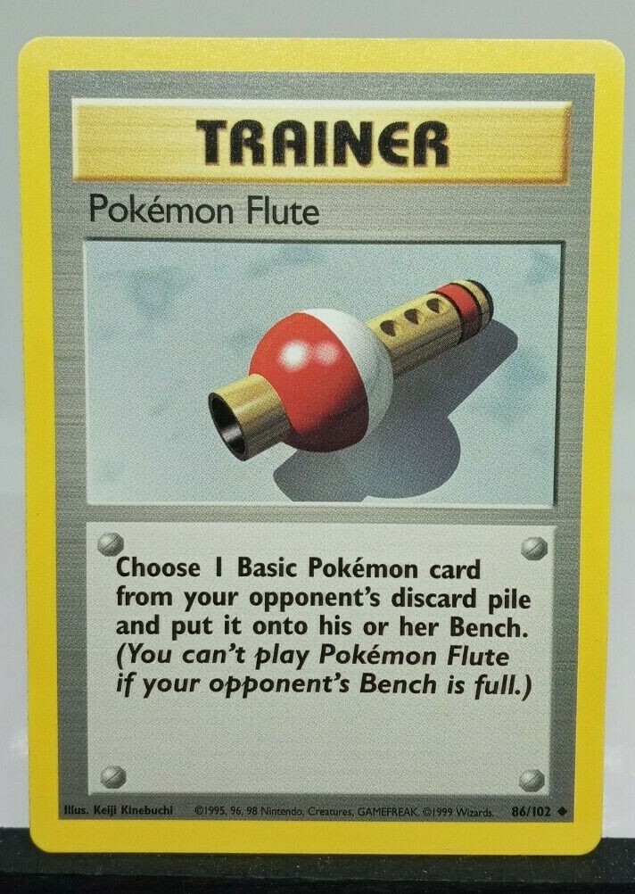Pokemon Flute Trainer - 86/102 - Uncommon - Base Set - Pokemon MP FREE SHIPPING