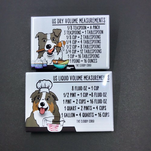 Juego de imanes de tabla de medición para perro Border Collie guía de cocina para cocinar y hornear - Imagen 4 de 12