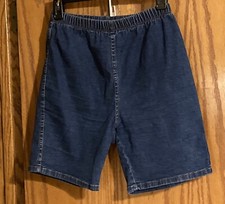 VTG Forenza Women's 80s90s Dark Denim Elastic Waist Shorts Sz S