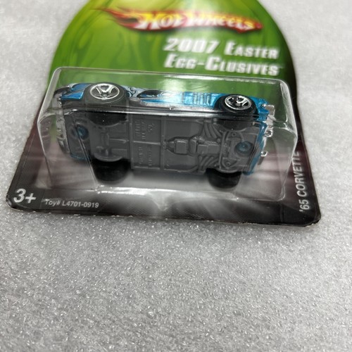 2007 HOT WHEELS 2007 EASTER EGG-CLUSIVES '65 CORVETTE BLUE New On Card B165 - Picture 8 of 11