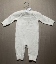 NEW Tahari Baby Super Cute 0-3 M Knit One Piece Button Snaps Bear W Heart