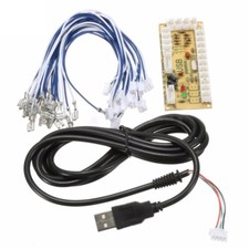 Zero Delay Arcade USB Encoder Kit PC to Joystick with 4.8mm Wire Cables