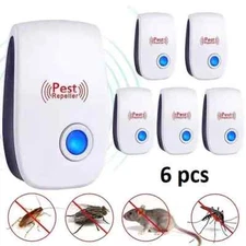 6 Lot Ultrasonic Pest Reject Home Control Electronic Repellent Rat Mice Repeller