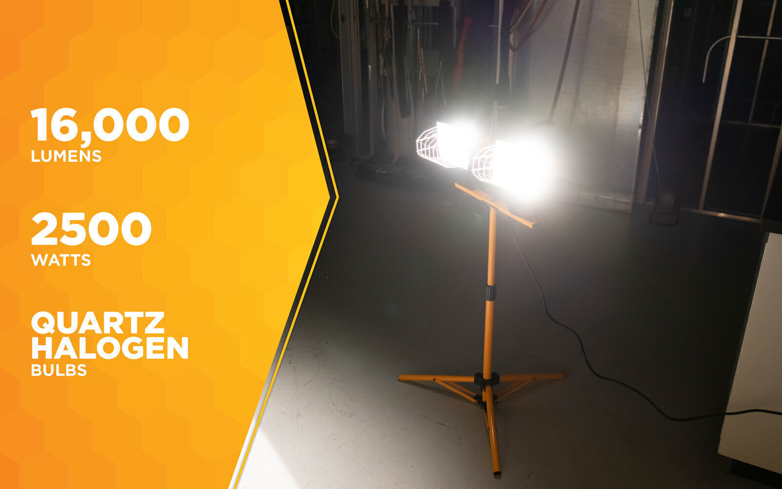 Two 500W Portable Halogen Work Light Jobsite Telescoping Tripod Stand