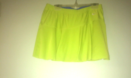 Nike Dri-Fit Sport Skirt Neon Sz Small (4-6)  Short Flared Scalloped Hem GUC O - Afbeelding 1 van 6